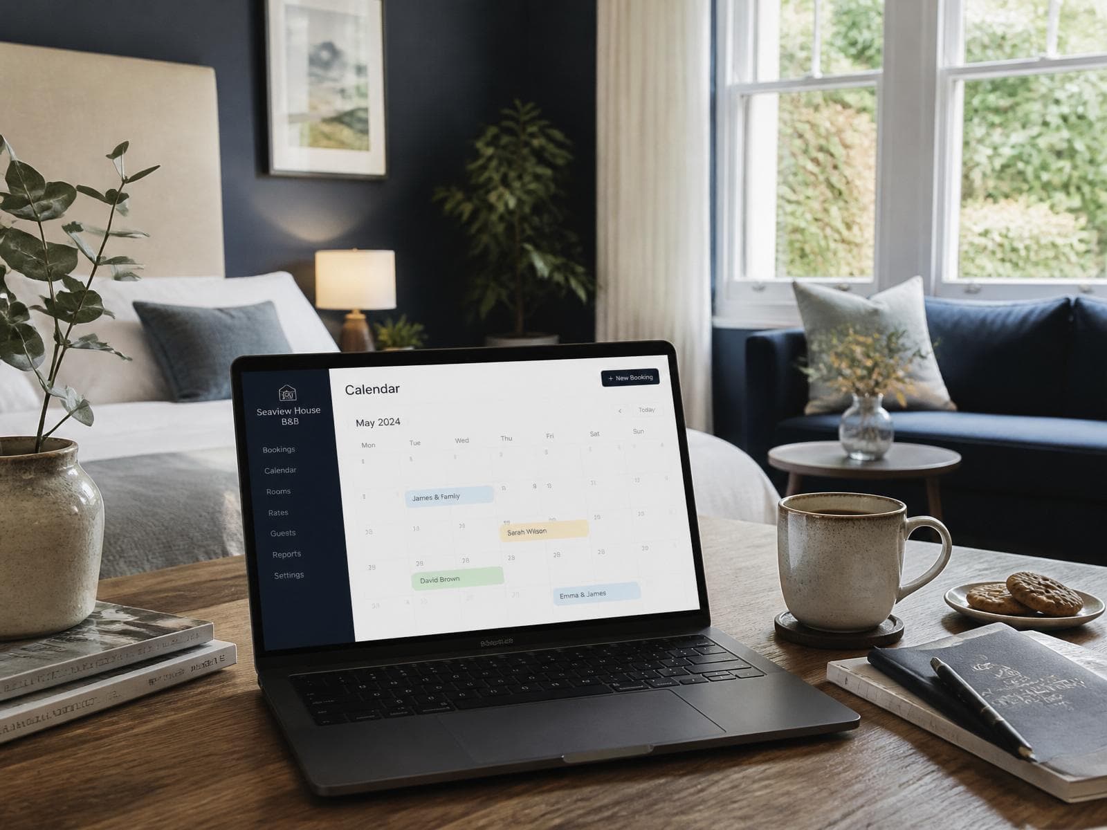 Cloud-based direct booking calendar system for an independent B&B